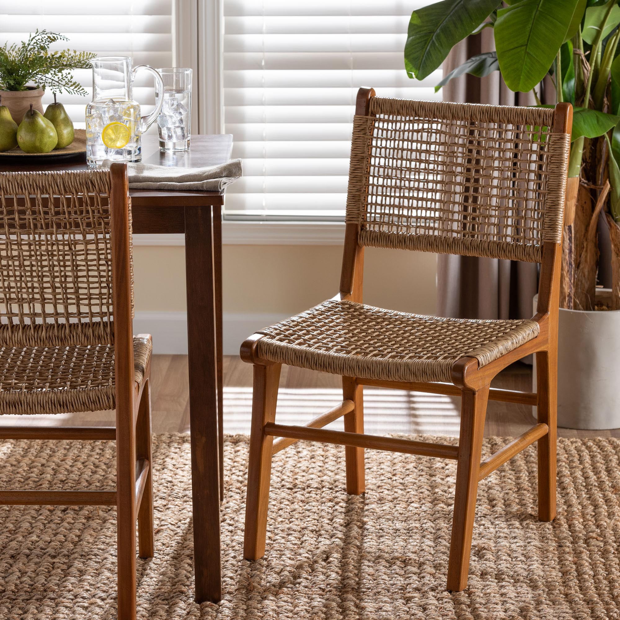 bali & pari Ariba Boho Dining Chair, Caramel Brown