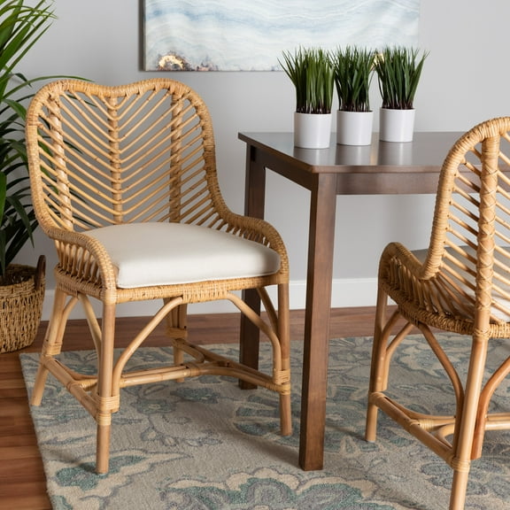 bali & pari Arween Rattan BOHO Dining Chair, Natural Brown