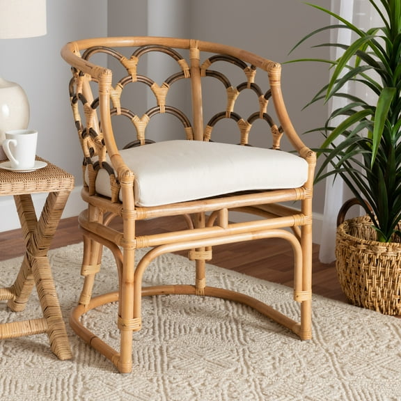 bali & pari Aster Rattan BOHO Accent Chair, Natural Brown