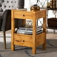 thumbnail image 1 of bali & pari Azmi Modern Nightstand, 2-Drawer, Light Mappa Burl, 1 of 9