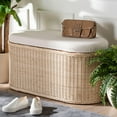 thumbnail image 1 of bali & pari Barid Boho Storage Bench, 39"W, Oval, 19"H, Natural, 1 of 9