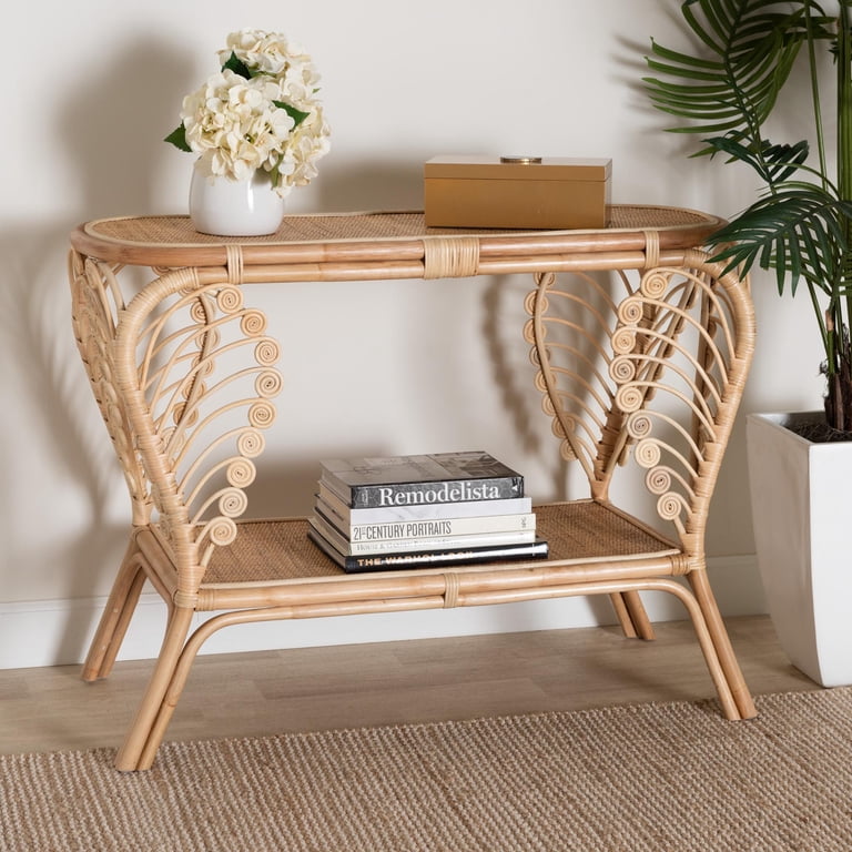 Bastet Rattan BOHO Console Table - Natural Rattan - Walmart.com