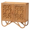 thumbnail image 1 of bali & pari Baylor Bohemian Light Honey Rattan Storage Cabinet, 1 of 6
