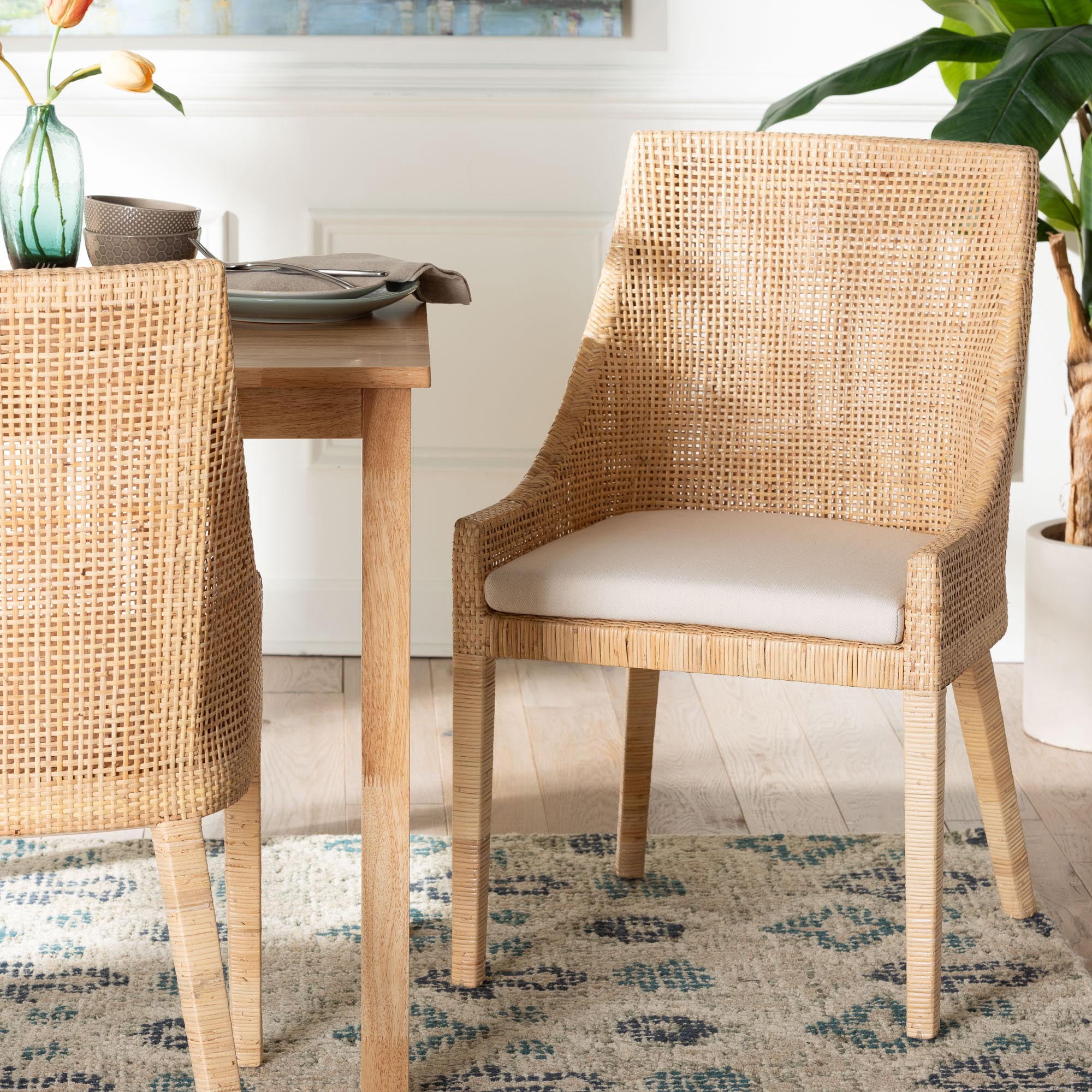 bali & pari Beata Boho Dining Chair, Light Honey