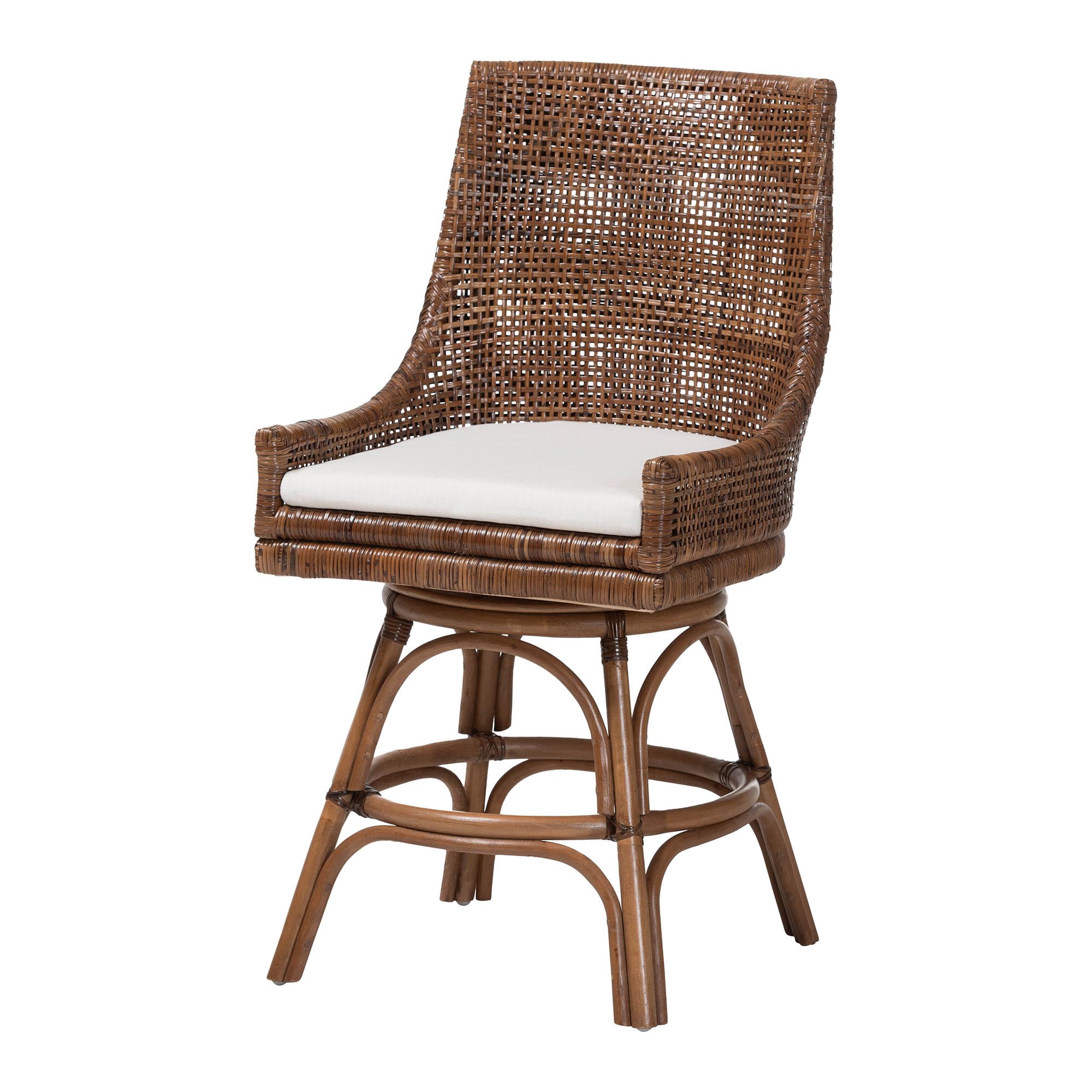 bali & pari Bella Boho Counter Stool, Counter Height, Coffee Bean