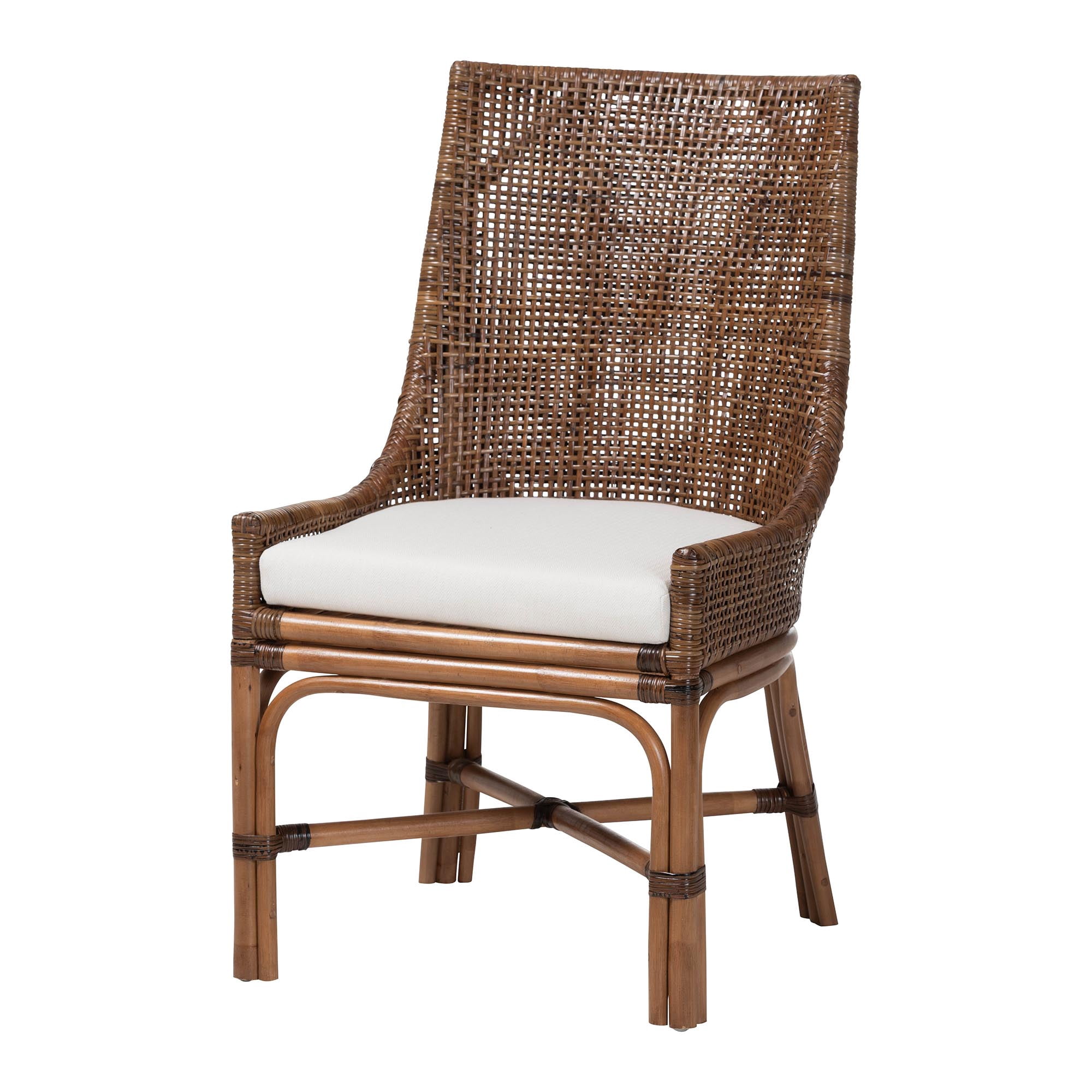 bali & pari Bella Boho Dining Chair, Dining Height, Coffee Bean