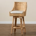 bali & pari Bella Modern Bohemian Natural Brown Rattan Bar Stool ...