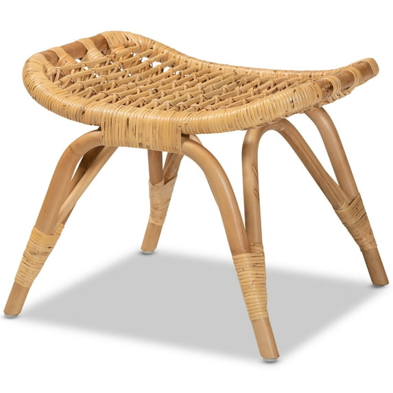 bali & pari Bernardo Rattan BOHO Ottoman, Natural Brown