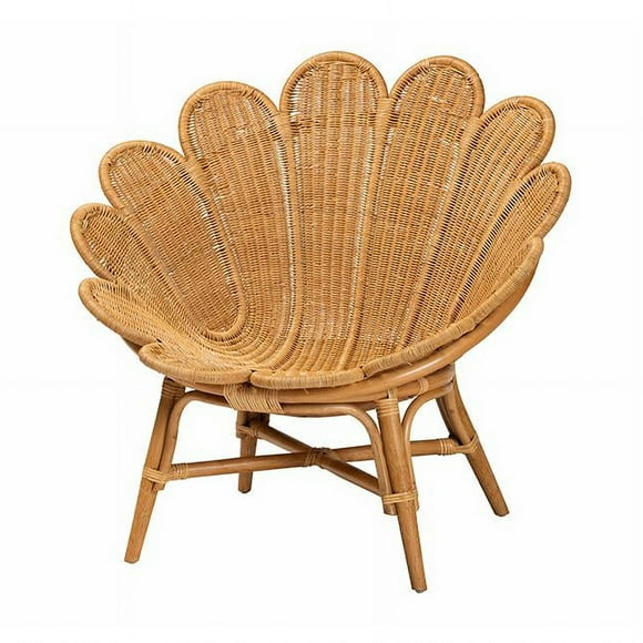 bali & pari Blossom Bohemian Honey Rattan Accent Flower Chair