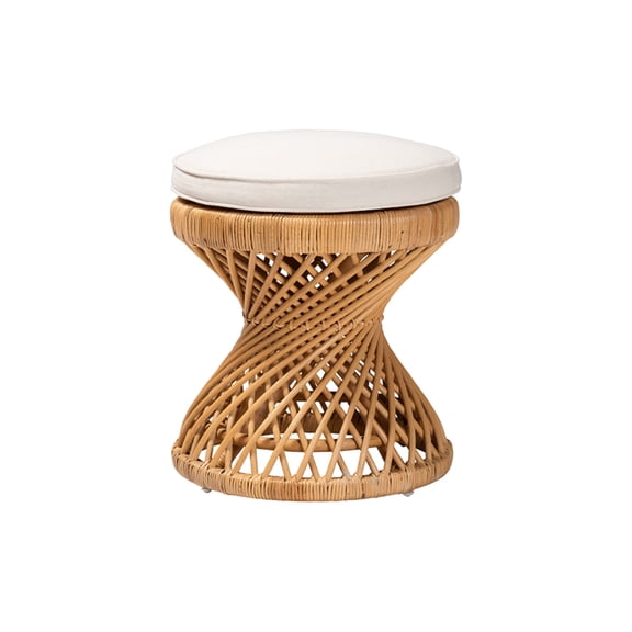 bali & pari Borneo Bohemian Light Honey Rattan Footstool