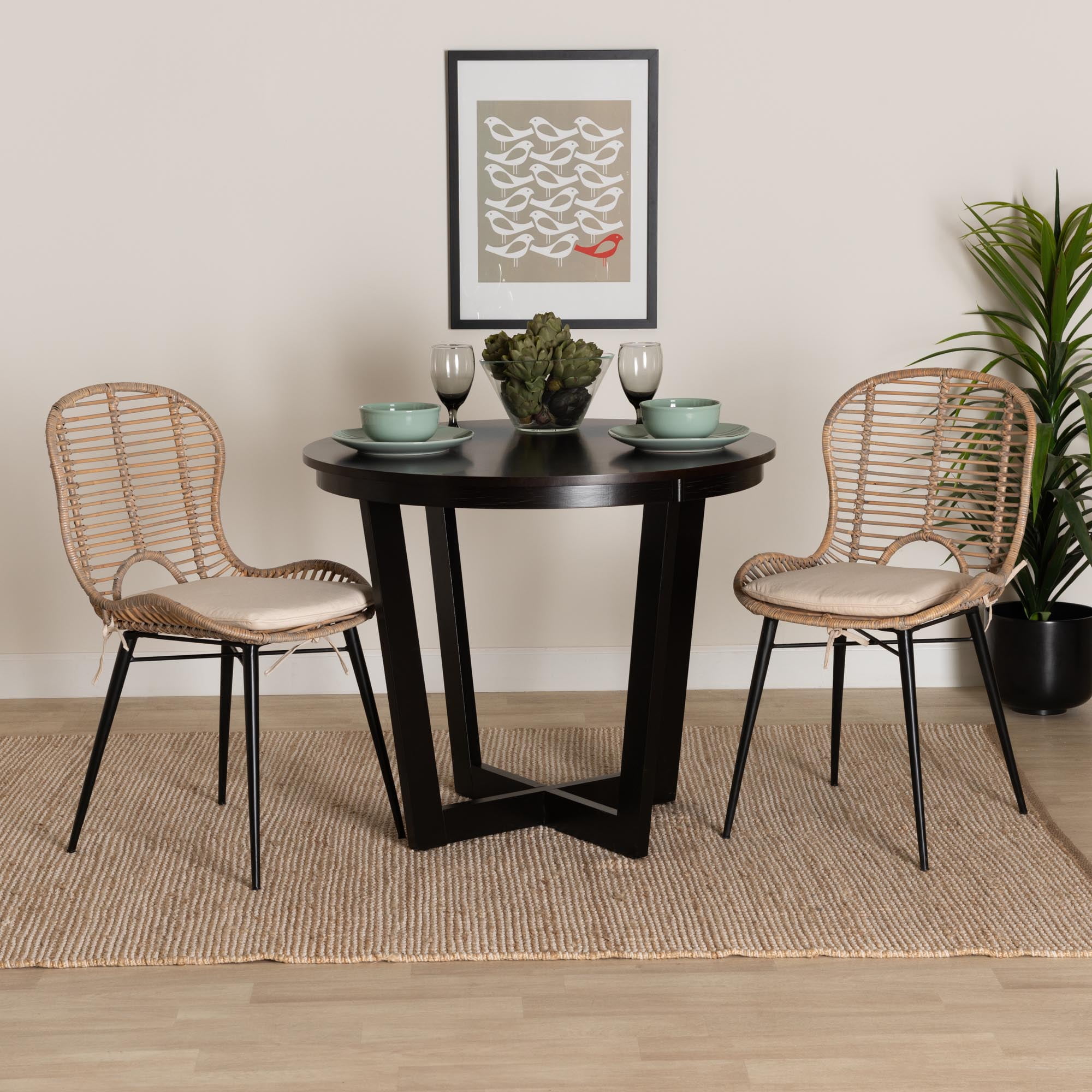 Bali & Pari Brenna Rattan BOHO Dining Chairs - Walmart.com