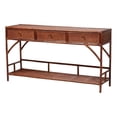 thumbnail image 1 of bali & pari Brier Marbled Tortoise Natural Rattan Console Table, 1 of 10