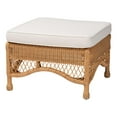 thumbnail image 1 of bali & pari Brooklyn Bohemian Light Honey Braided Rattan Ottoman Stool, 1 of 8