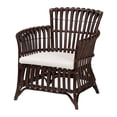 thumbnail image 1 of bali & pari Brooklyn Bohemian Very Dark Brown Rattan Arm Chair, 1 of 6
