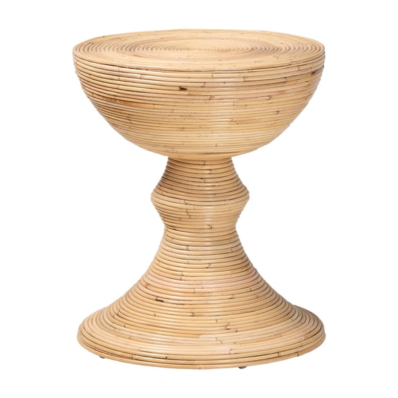 bali & pari  Brookwood Boho End Table, Natural Rattan