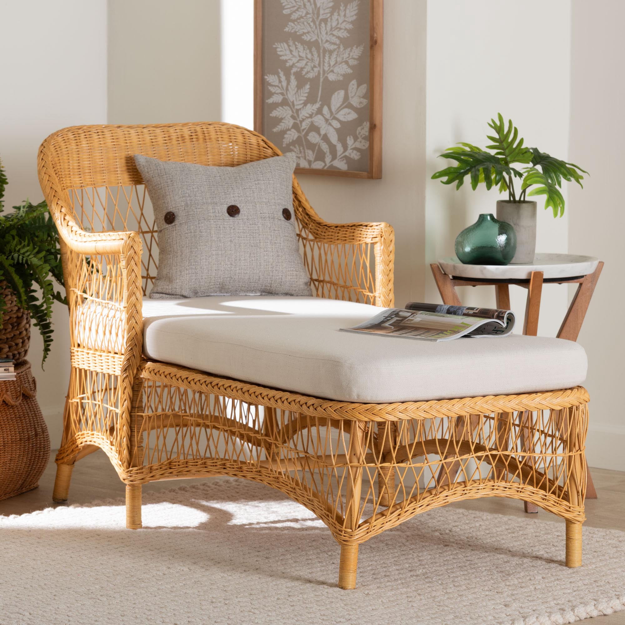 bali & pari Bruno Boho Chaise Lounge Chair, -