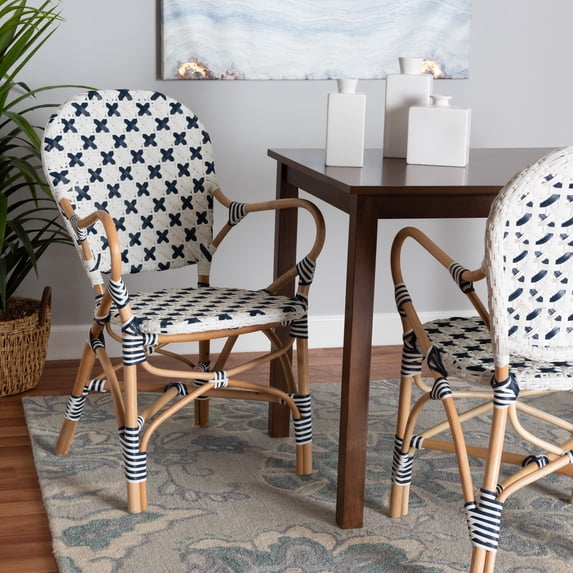 bali & pari Bryson Rattan French Provincial Dining Chair, Natural Brown