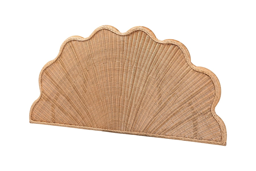 bali & pari Callias Natural Rattan Scalloped Headboard Queen