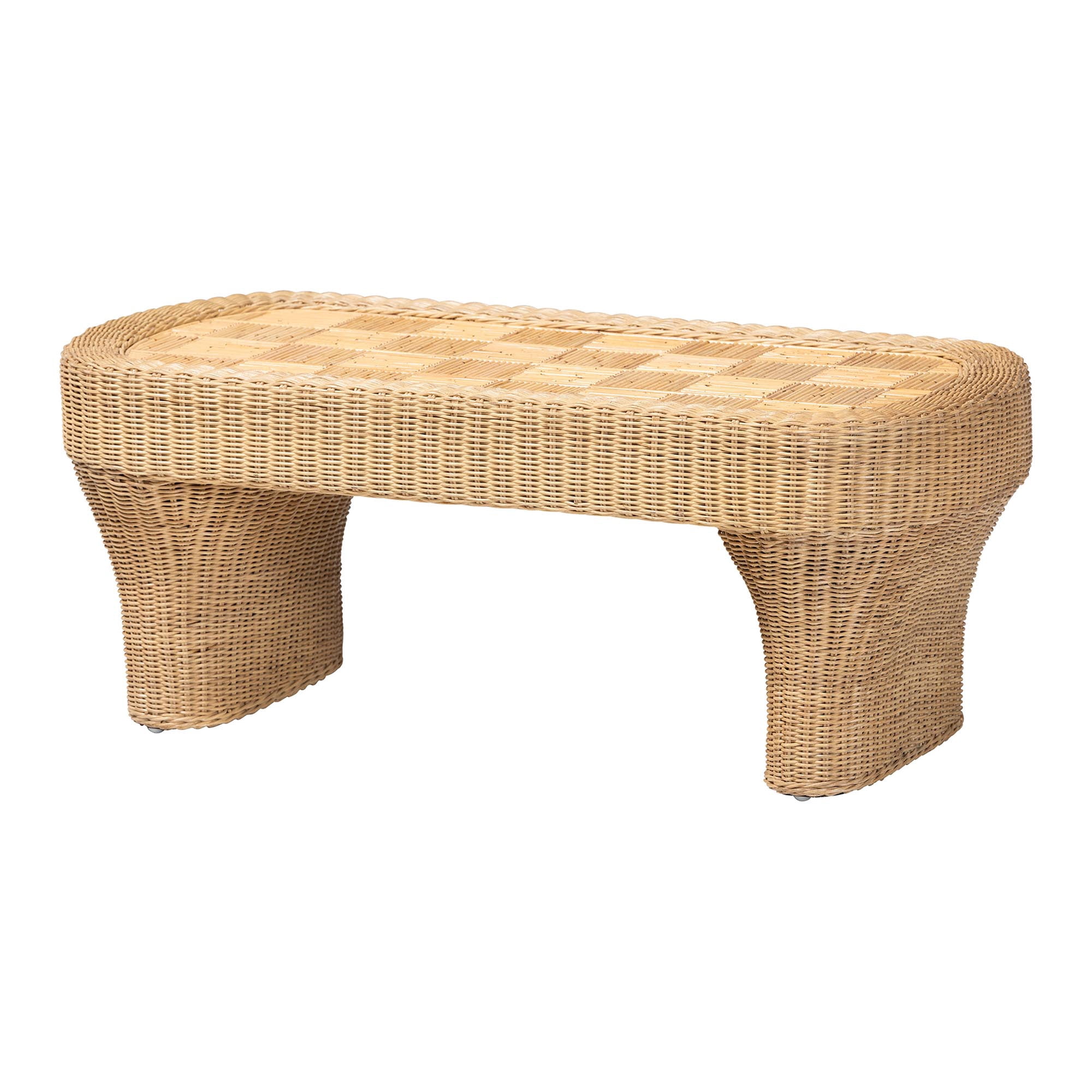 bali & pari Canika Boho Coffee Table, Natural Rattan