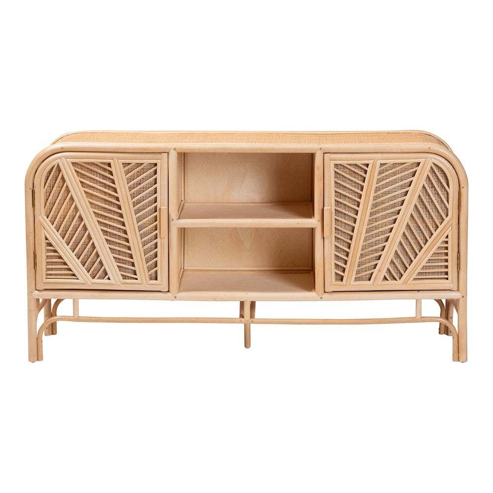 Carabella Natural Rattan Bohemian 2-Door Storage Cabinet
