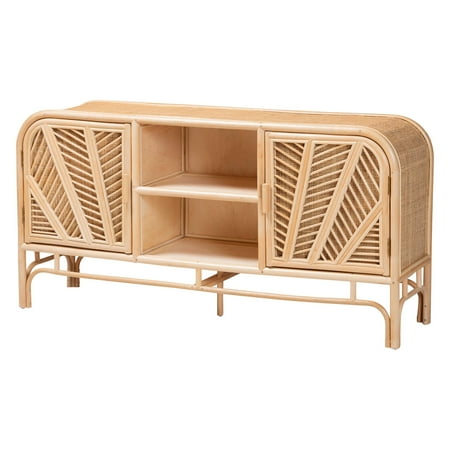 bali & pari Carabella Boho Storage Cabinet, 2-Door, Natural