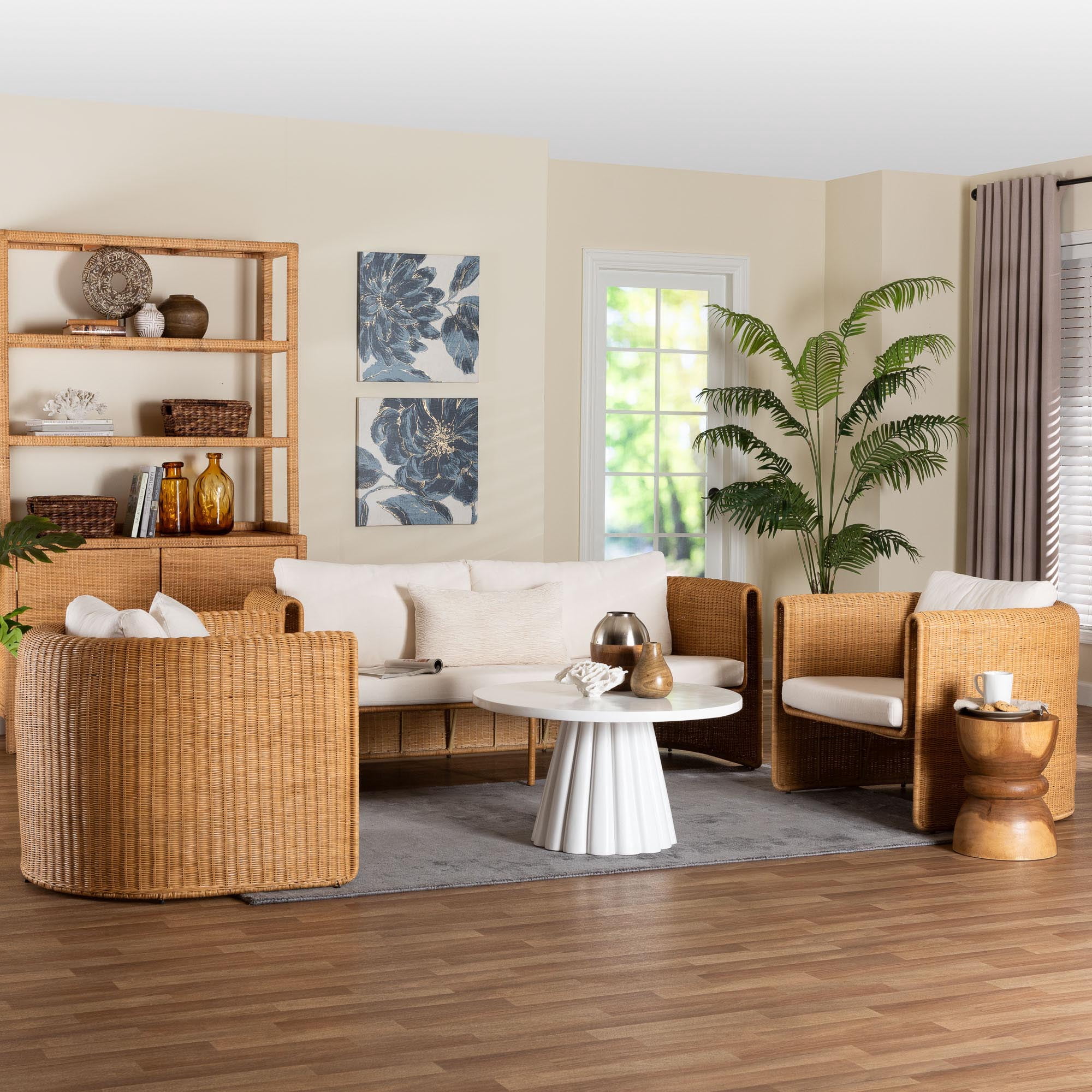 bali & pari Carina Boho Living Room Set, 3-Piece, Light Honey