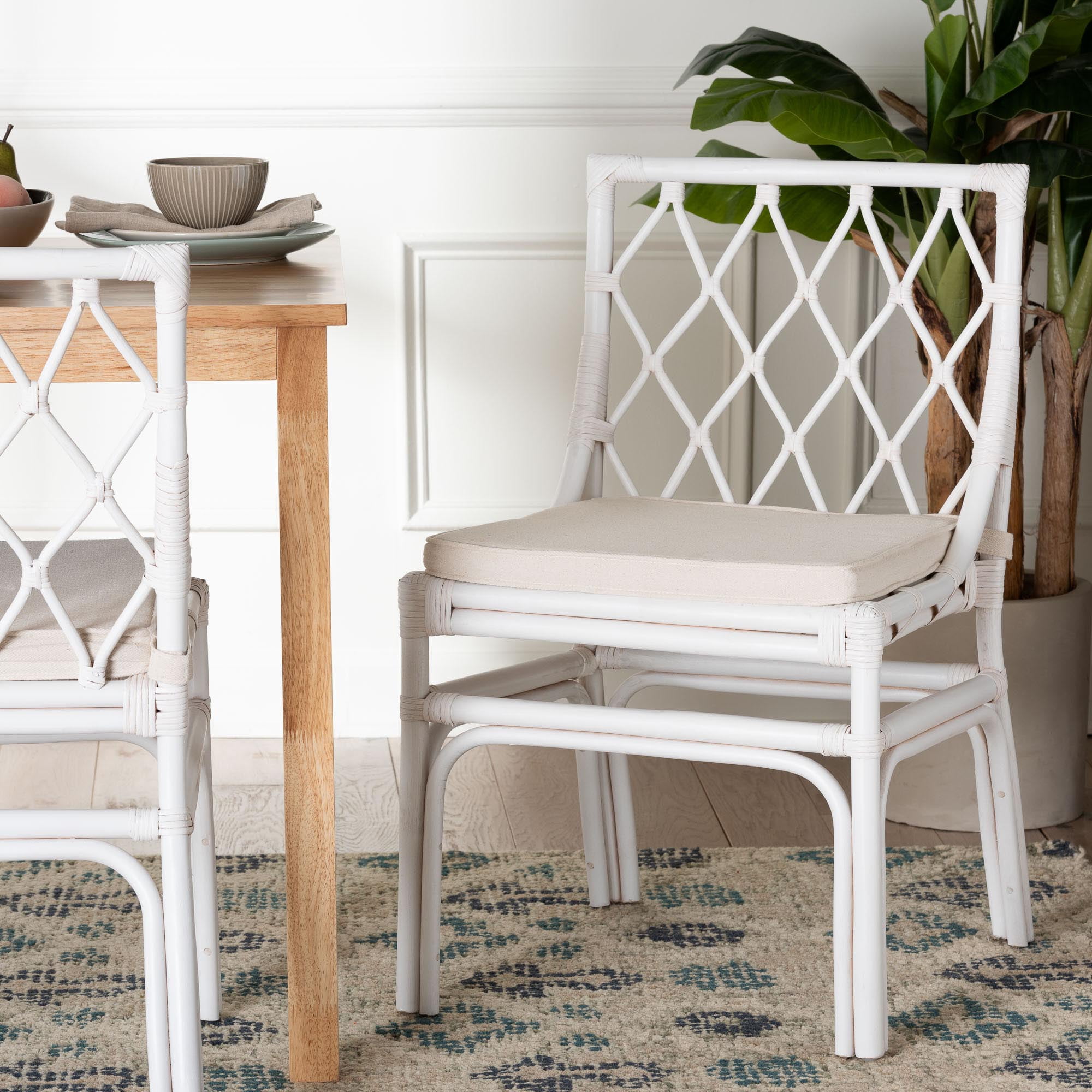 bali & pari Carwyn Boho Dining Chair, White