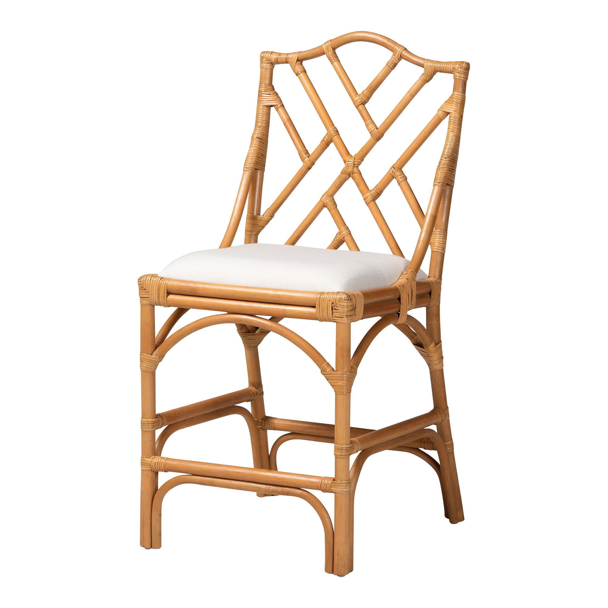 bali & pari Cedric Boho Counter Stool, Counter Height, Light Honey