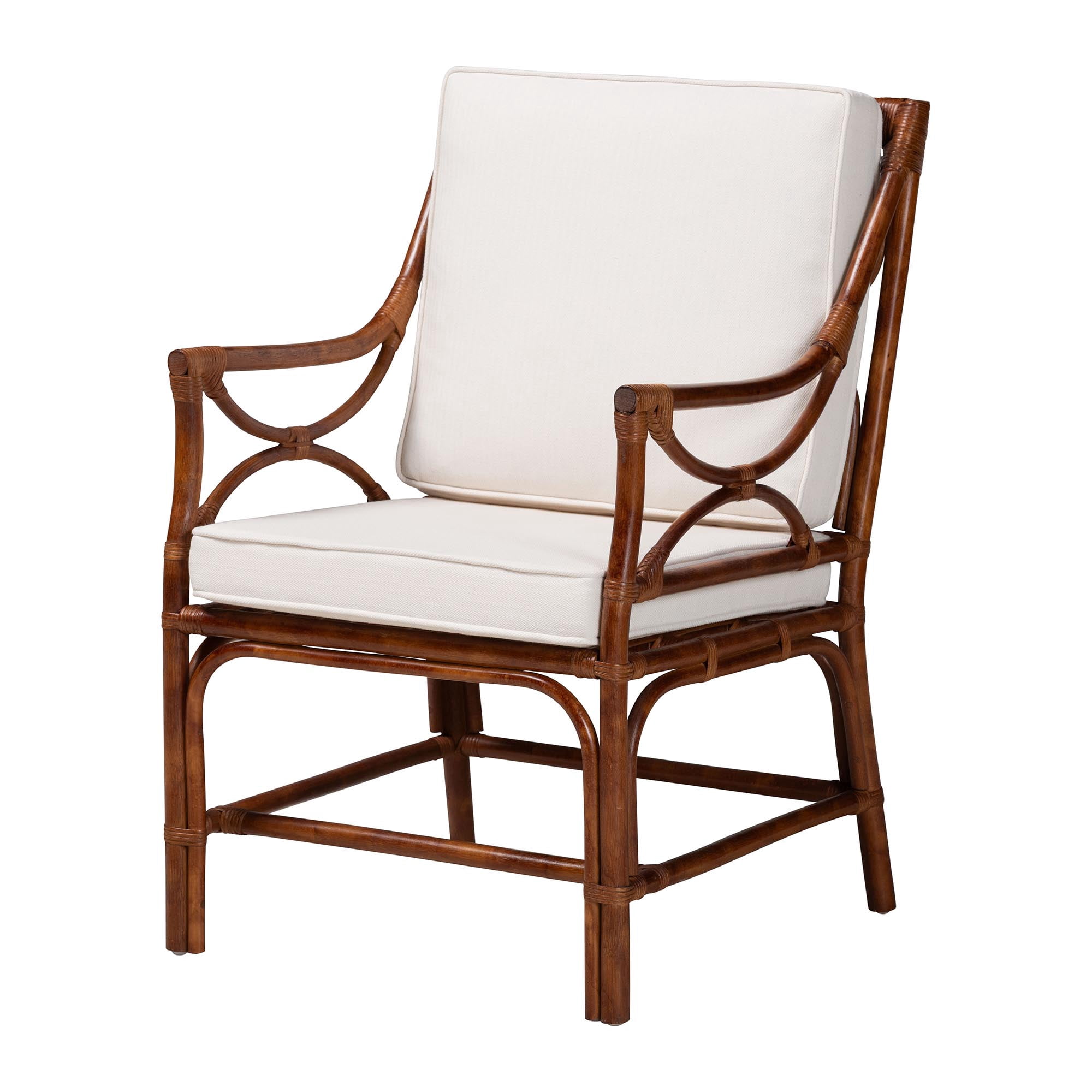 bali & pari Cleantha Boho Armchair, Marbled Tortoise Brown