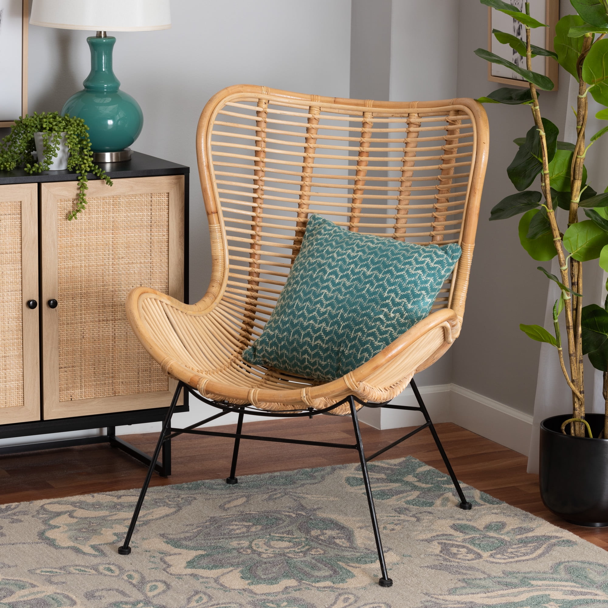 Bali & Pari Rattan BOHO Accent Chair - Natural Brown - Walmart.com