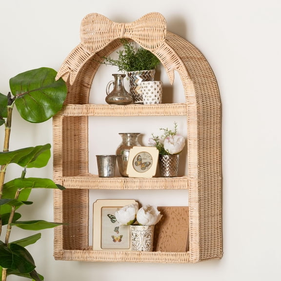 bali & pari Creusa Boho Display Shelf, Natural Brown