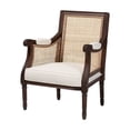 thumbnail image 1 of bali & pari Desmond Beige Fabric and Dark Brown Finished Wood Accent Chair, 1 of 21