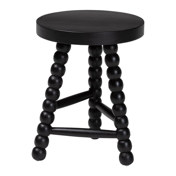 bali & pari David Traditional Accent Stool, Black