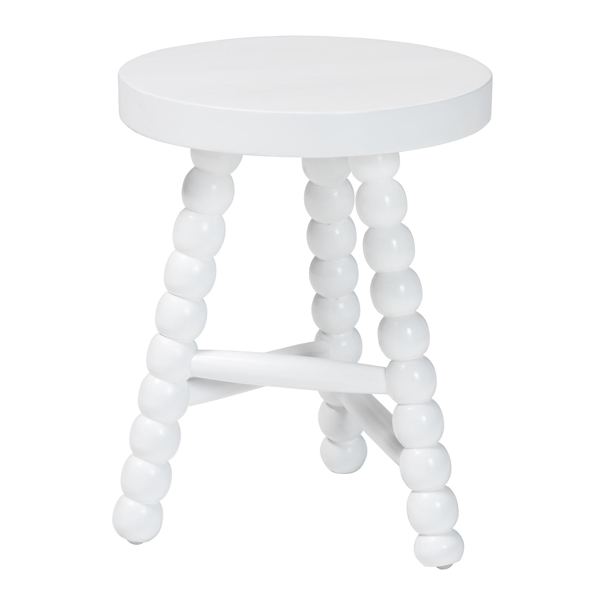 bali & pari David Traditional Accent Stool, White