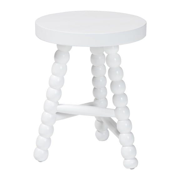 bali & pari David Traditional Accent Stool, White