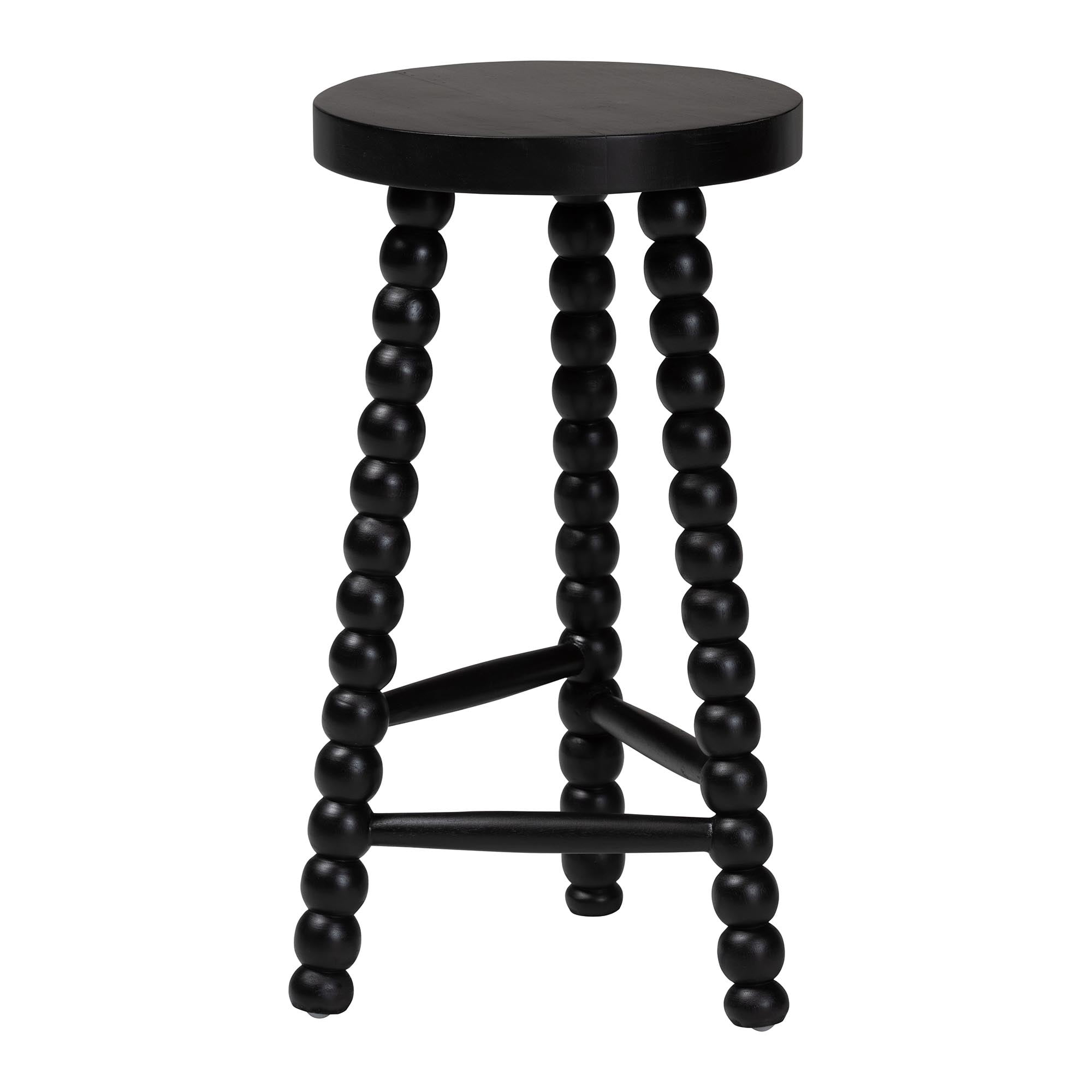 bali & pari David Traditional Counter Stool, Counter Height, Black