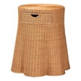 bali & pari Dayo Scalloped Natural Rattan Console Table with Drawer ...