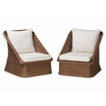 thumbnail image 1 of bali & pari Derris Bohemian Peanut Brown Braided Rattan 2-Piece Arm Chair Set, 1 of 11