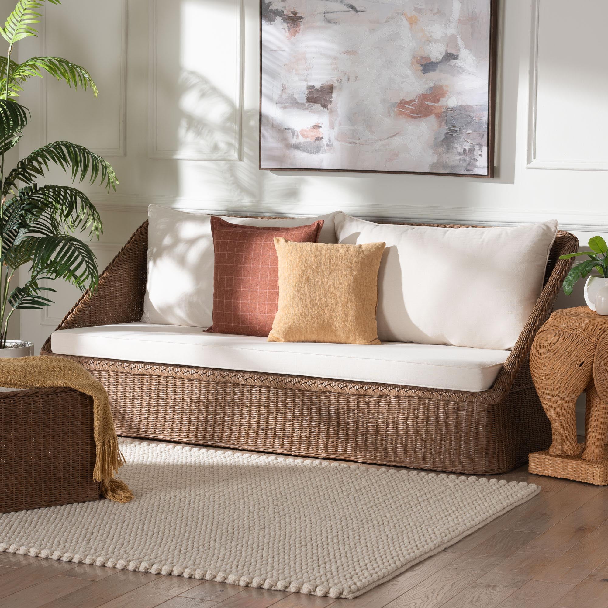 bali & pari Derris Boho Sofa, Peanut Brown