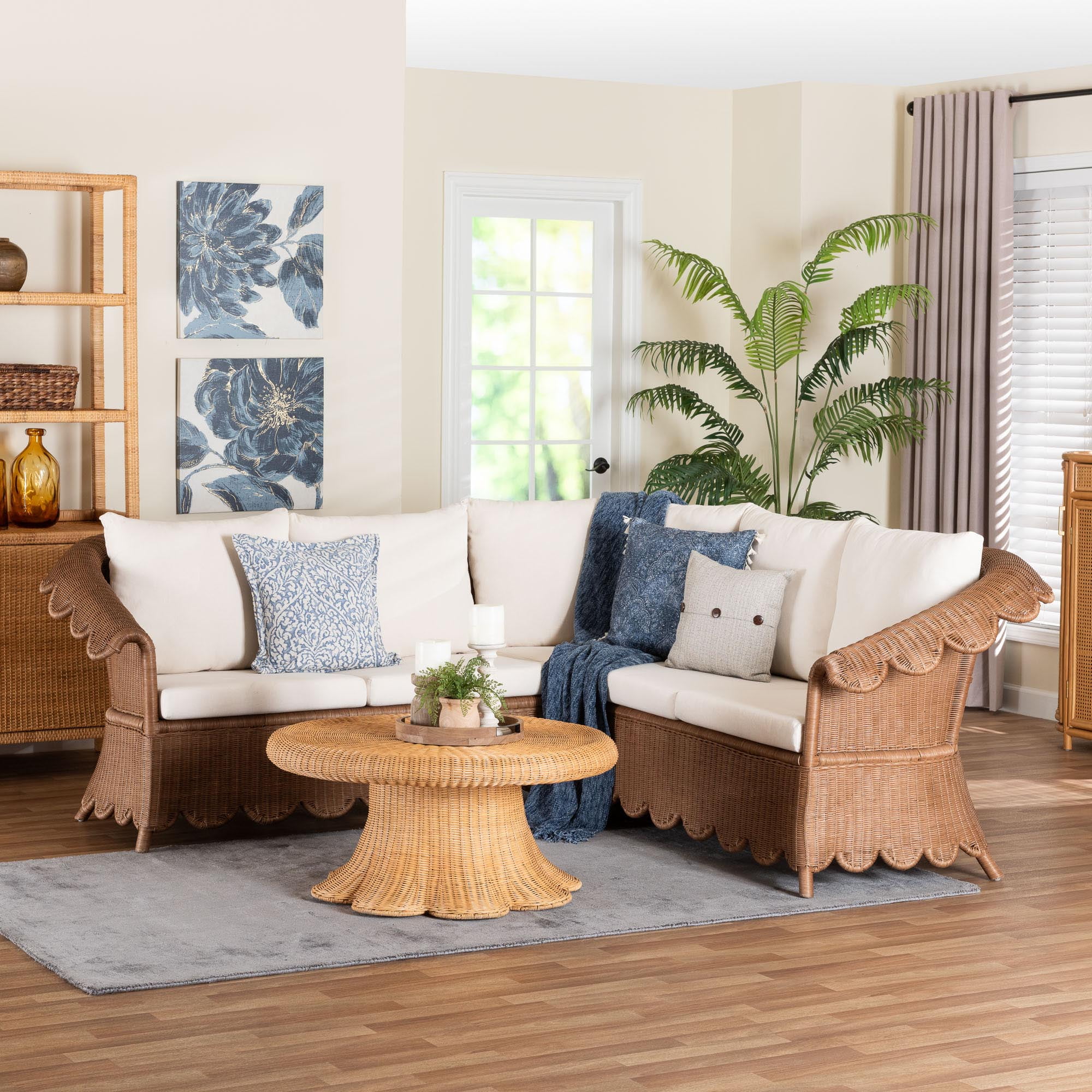 bali & pari Detta Boho Sectional Set, 3-Piece, Peanut Brown