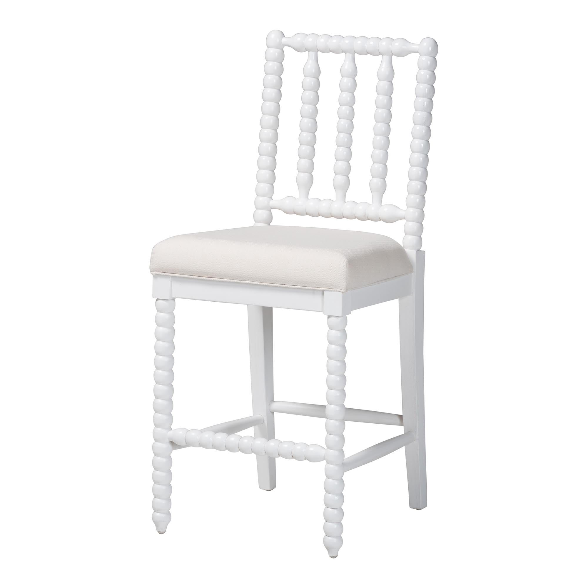 bali & pari Deya Traditional Counter Stool, Counter Height, White