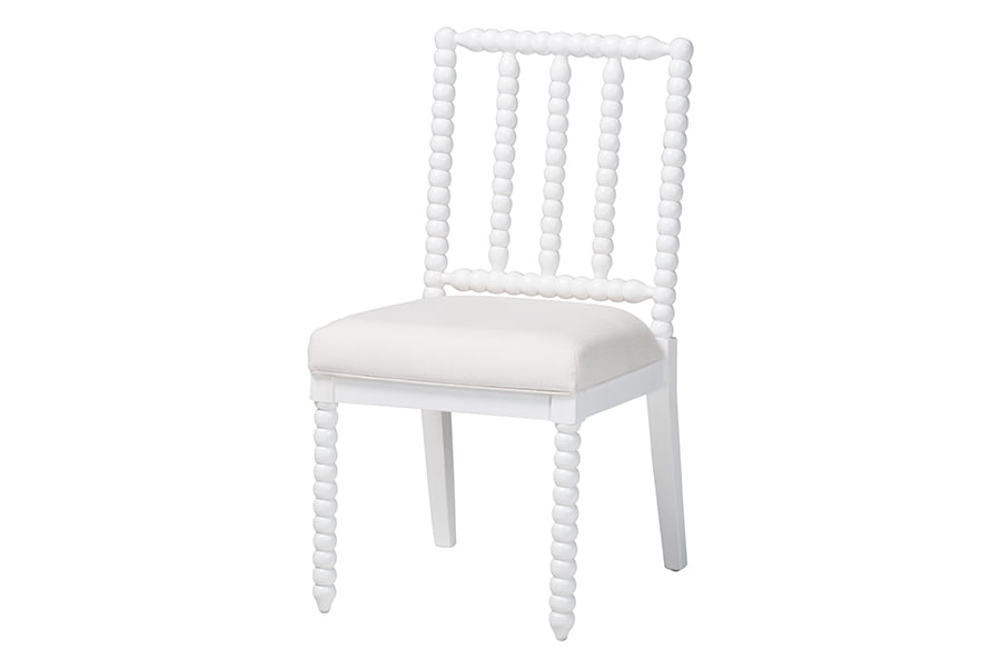 bali & pari Deya Traditional Dining Chair, Dining Height, White