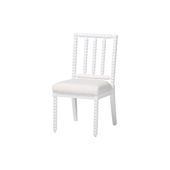 bali & pari Deya Traditional Dining Chair, Dining Height, White
