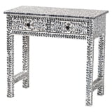 Simplified Shell Image bali & pari Diata Black and White Pearl Capiz Shell 2-Drawer Console ...