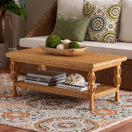 bali & pari Dolby Boho Coffee Table, Light Honey