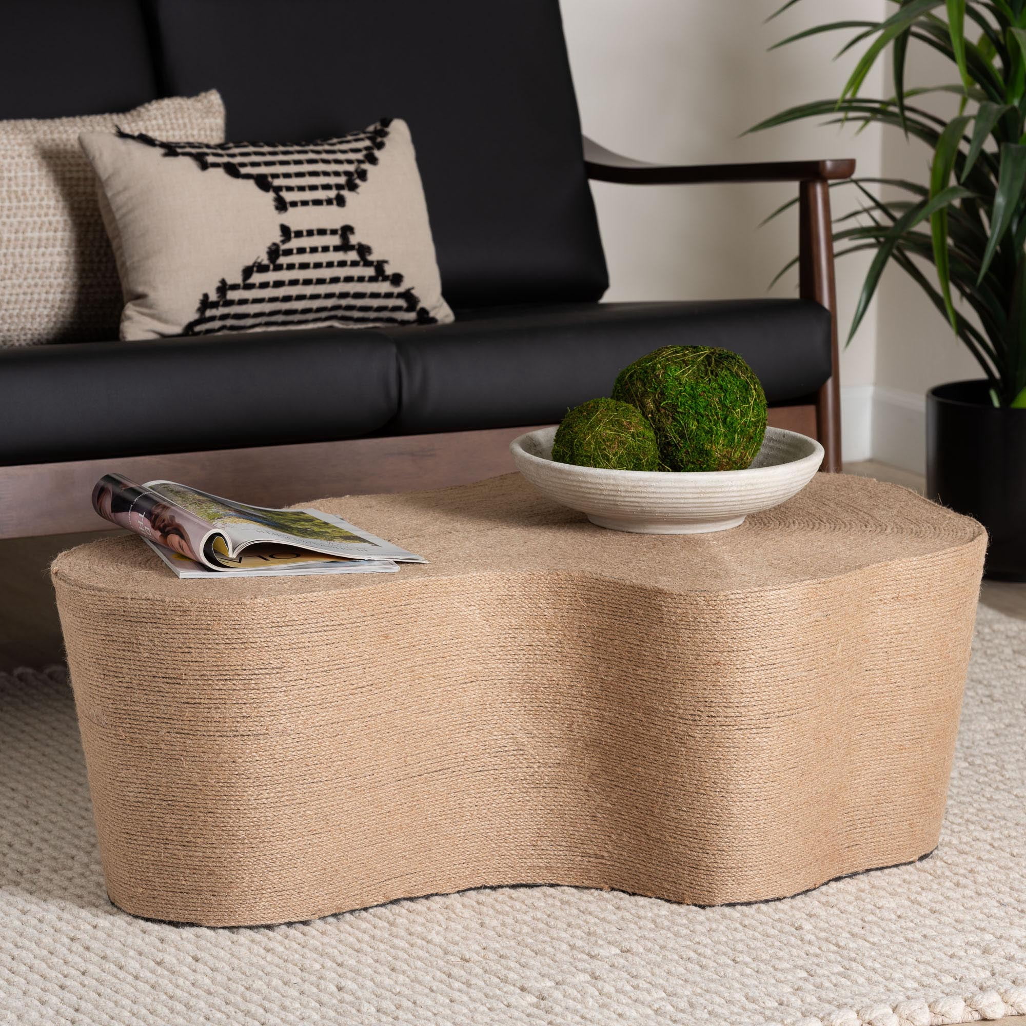 bali & pari Edna Boho Coffee Table, Natural Brown