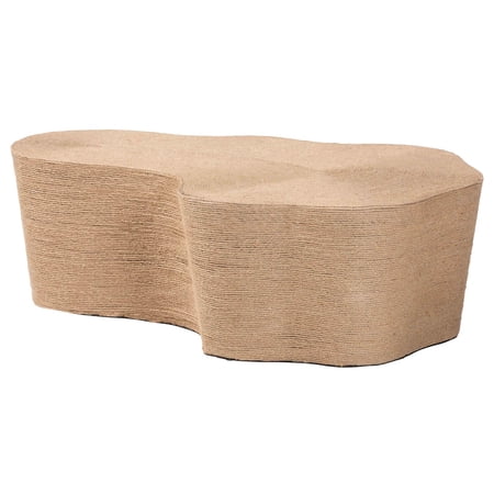 bali & pari Edna Natural Jute Coffee Table Textured Handwoven Irregular Shape