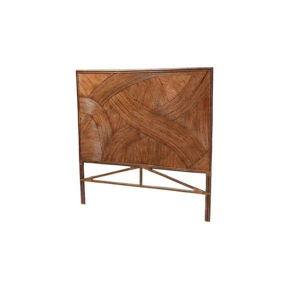 bali & pari Elettra Bohemian Dark Brown Rattan King Size Standalone Headboard
