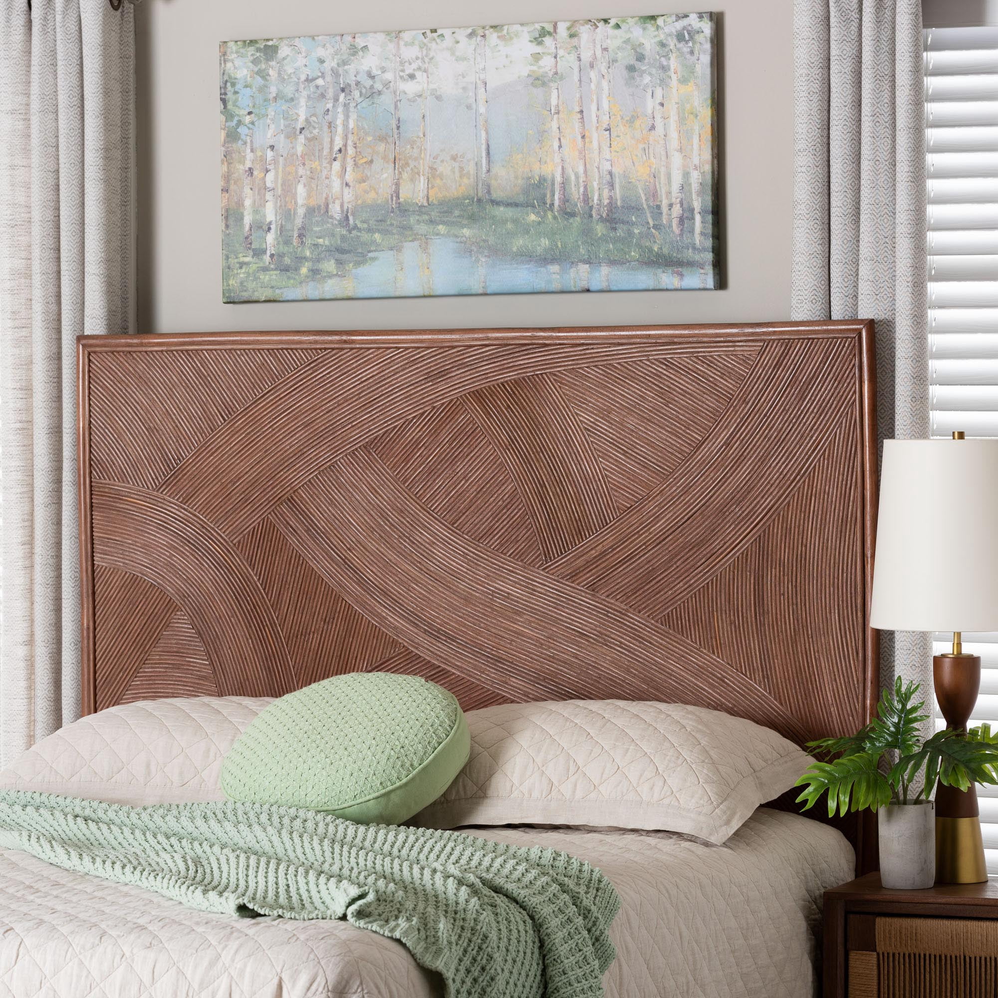 bali & pari Elettra Boho Standalone Headboard, Queen, Dark Brown