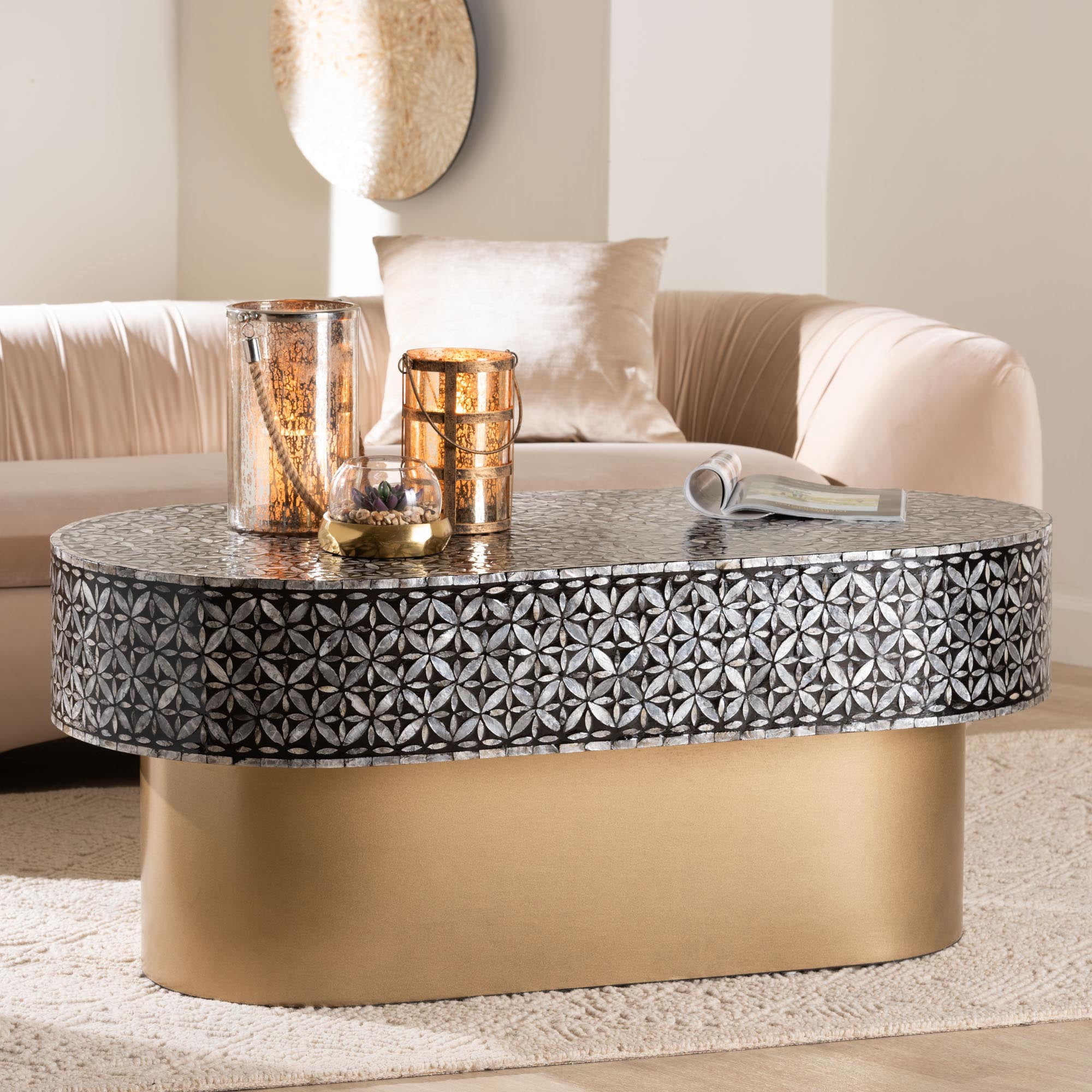 bali & pari Emery Coastal Coffee Table, Black